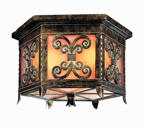 C9909 Troy Lighting Gables Three-Light Outdoor Flush Mount