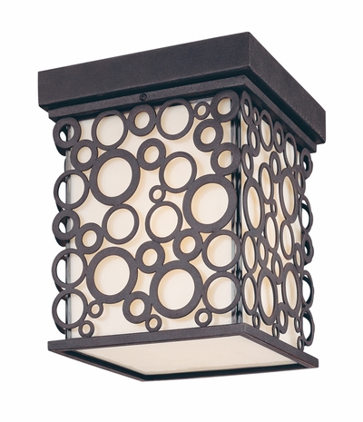 CF5010FI Troy Lighting Aqua 1 Light Flush Lantern Fluores in French Iron Finish
