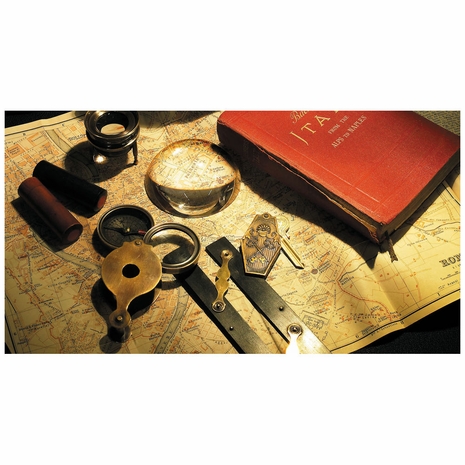 CO016 Authentic Models Hand Made 6x Brass Compass Magnifier