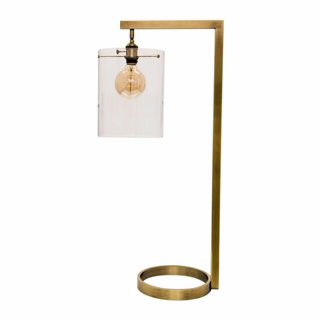D350-AB-G House of Troy 32" Danby Table Lamp in Antique Brass with Glass Shade Option