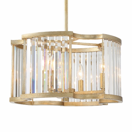 DAR-1010-DT Crystorama Darcy 4 Light Distressed Twilight Ceiling Mount