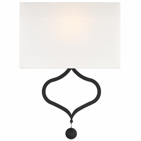 DER-401-BF Crystorama Derby 2 Light Black Forged Wall Mount