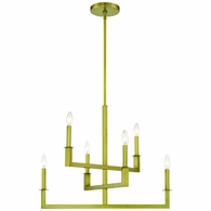 DNT-6026-AG Crystorama Dante 6 Light Aged Brass Linear Chandelier