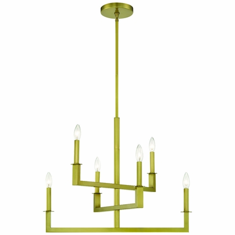 DNT-6026-AG Crystorama Dante 6 Light Aged Brass Linear Chandelier