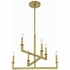 DNT-6026-AG Crystorama Dante 6 Light Aged Brass Linear Chandelier