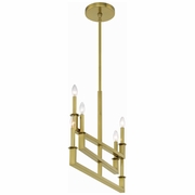 DNT-6026-AG Crystorama Dante 6 Light Aged Brass Linear Chandelier