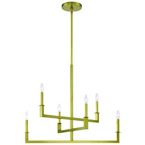DNT-6036-AG Crystorama Dante 6 Light Aged Brass Chandelier