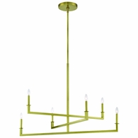 DNT-6046-AG Crystorama Dante 6 Light Aged Brass Chandelier
