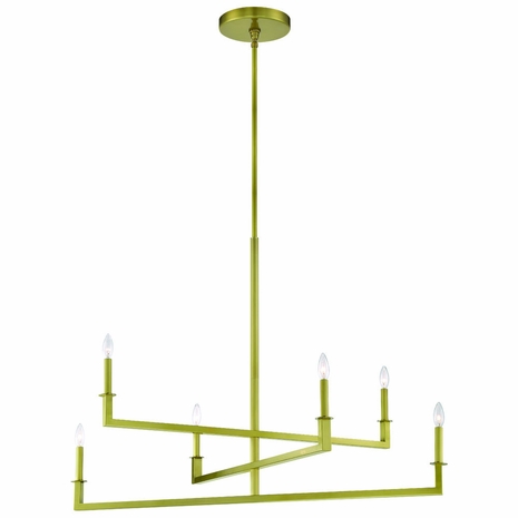 DNT-6046-AG Crystorama Dante 6 Light Aged Brass Chandelier