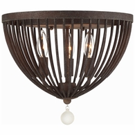 DUV-620-FB Crystorama Duval 3 Light Forged Bronze Flush Mount