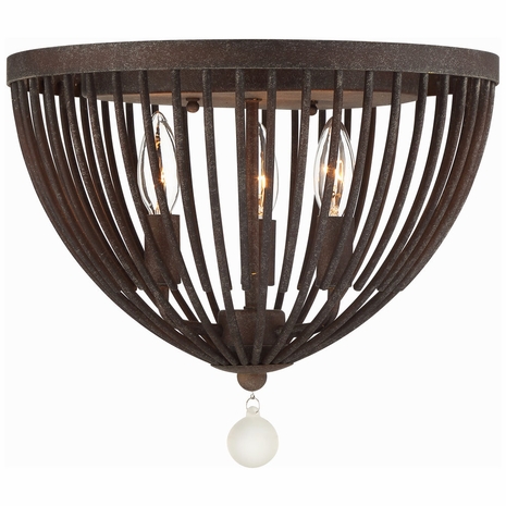 DUV-620-FB Crystorama Duval 3 Light Forged Bronze Flush Mount