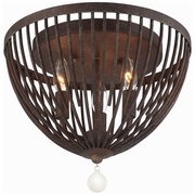 DUV-620-FB Crystorama Duval 3 Light Forged Bronze Flush Mount