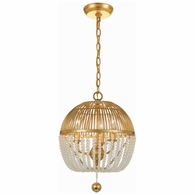 DUV-623-GA Crystorama Duval 3 Light Antique Gold Pendant