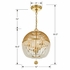 DUV-623-GA Crystorama Duval 3 Light Antique Gold Pendant
