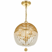 DUV-623-GA Crystorama Duval 3 Light Antique Gold Pendant