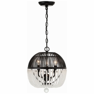 DUV-623-MK Crystorama Duval 3 Light Matte Black Pendant