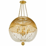 DUV-626-GA Crystorama Duval 6 Light Antique Gold Pendant