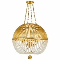 DUV-626-GA Crystorama Duval 6 Light Antique Gold Pendant