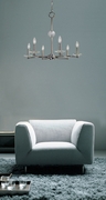 F-3106 Framburg 6-Light Polished Nickel Pirouette Chandelier