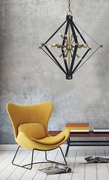 F-4820 Framburg 16-Light Antique Brass/Matte Black Axis Foyer Chandelier