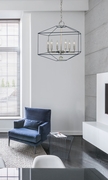 F-5306 Framburg 6-Light Polished Nickel/Matte Black Isabella Chandelier