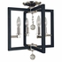 F-5362 Framburg 4-Light Polished Nickel/Matte Black Minimalist Elegant Dual Mount Chandelier