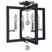 F-5362 Framburg 4-Light Polished Nickel/Matte Black Minimalist Elegant Dual Mount Chandelier