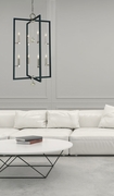 F-5368 Framburg 8-Light Polished Nickel/Matte Black Minimalist Elegant Foyer Chandelier
