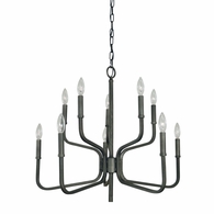 F-5480 Framburg 10-Light Iron Heidelberg Dining Chandelier