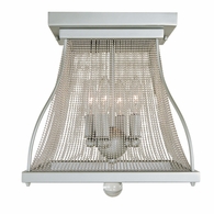 F-5500 Framburg 4-Light Satin Pewter/Polished Nickel Harrison Flush Mount