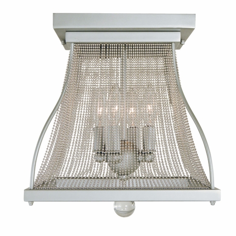 F-5500 Framburg 4-Light Satin Pewter/Polished Nickel Harrison Flush Mount