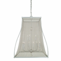 F-5509 Framburg 9-Light Satin Pewter/Polished Nickel Harrison Foyer Chandelier