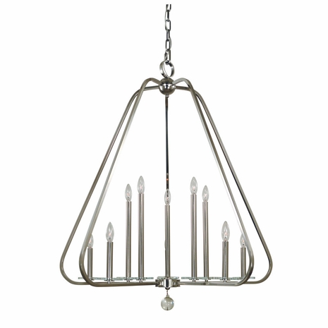 F-5510 Framburg 10-Light Matte Black Triangulum Foyer Chandelier