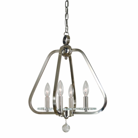 F-5514 Framburg 4-Light Matte Black Triangulum Mini-Chandelier