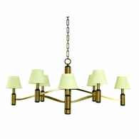 F-5638 Framburg 8-Light Antique Brass/Matte Black Accents Hampton Dining Chandelier