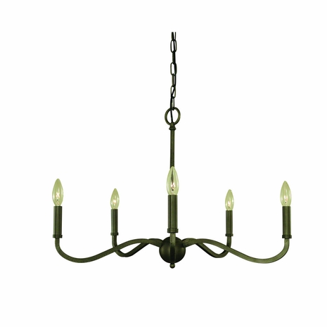 F-5640 Framburg 5-Light Iron Heidelberg Dining Chandelier