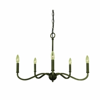 F-5640 Framburg 5-Light Iron Heidelberg Dining Chandelier