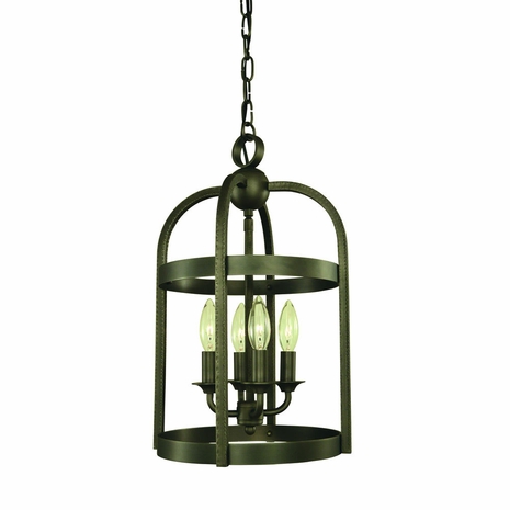 F-5644 Framburg 4-Light Iron Heidelberg Mini Chandelier