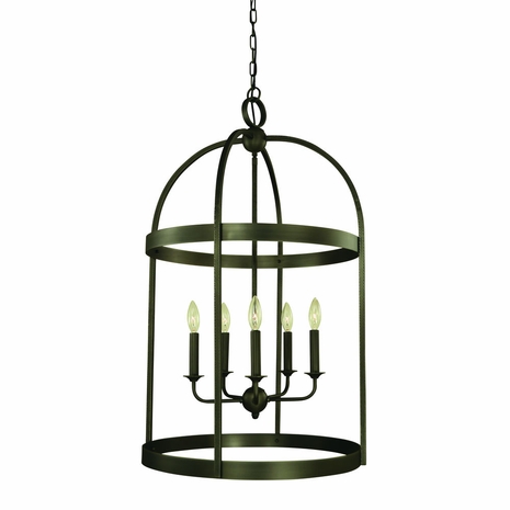 F-5645 Framburg 5-Light Iron Heidelberg Foyer Chandelier