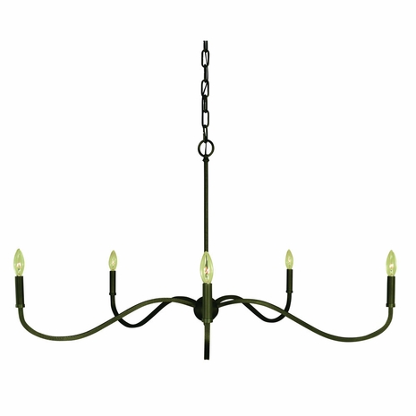 F-5647 Framburg 5-Light Iron Heidelberg Dining Chandelier