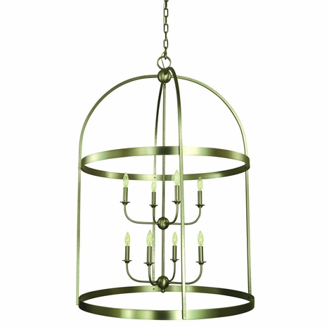 F-5648 Framburg 8-Light Iron Heidelberg Foyer Chandelier