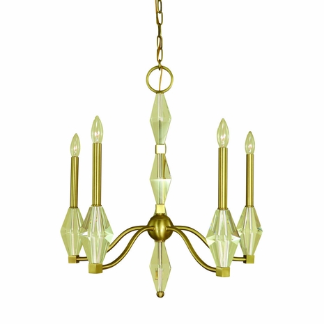 F-5665 Framburg 5-Light Brushed Brass Vivan Dining Chandelier