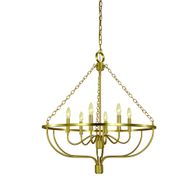 F-5680 Framburg 6-Light Brushed Brass Town Dining Chandelier