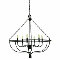 F-5686 Framburg 6-Light Brushed Brass West Town Dining Chandelier