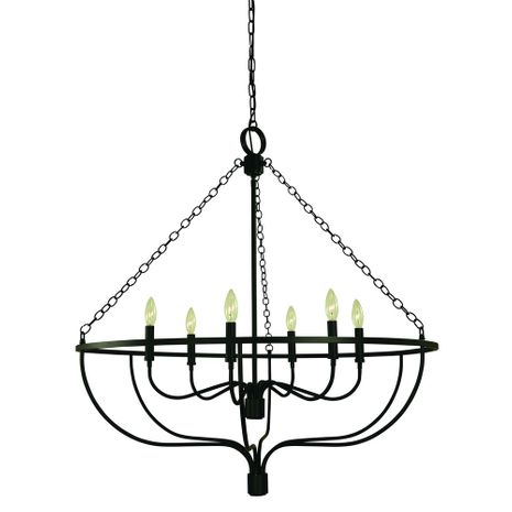 F-5686 Framburg 6-Light Brushed Brass West Town Dining Chandelier