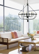 F-5686 Framburg 6-Light Brushed Brass West Town Dining Chandelier