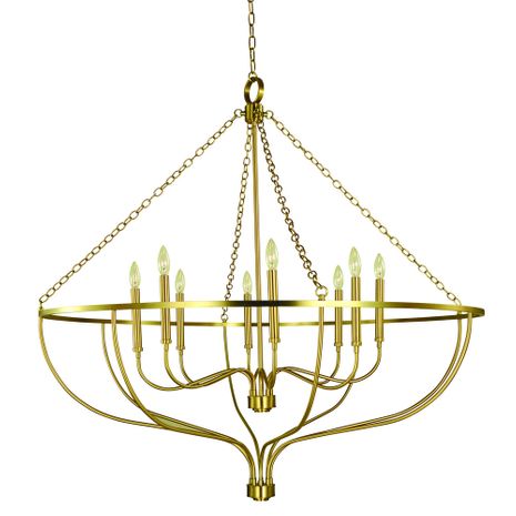 F-5688 Framburg 8-Light Brushed Brass Town Foyer Chandelier
