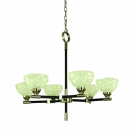 F-5696 Framburg 5-Light Antique Brass with Matte Black accents Dining Chandelier