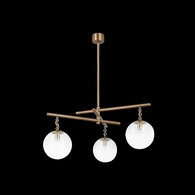 F1044-PBR Troy Lighting Wade 3Lt Chandelier with Patina Brass Finish
