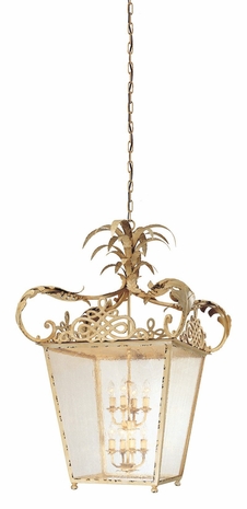 F1057BW Troy Lighting Portola 4+4 Light Hanging Lantern in Biron White Finish
